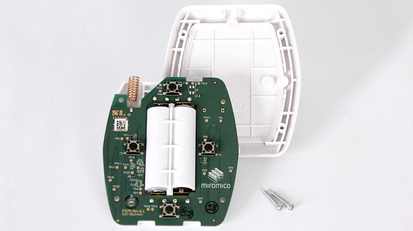 Innenansicht ioT Button mit Elektronik