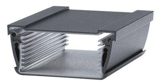 Aluminiumprofilgehäuse als U-Profil mit Frontplatteneinschub